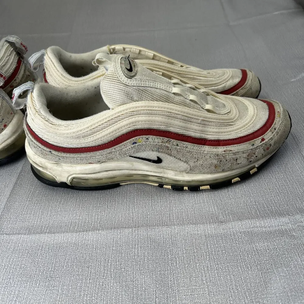 Nike Air Max 97 Retro OG Men’s 11.5 Sail University Red 312834-102 2-pairs Used - Picture 5 of 12